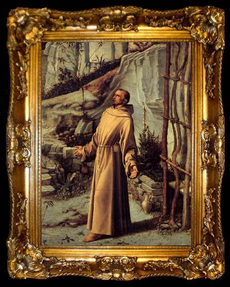 framed  BELLINI, Giovanni Details of St.Francis in the desert, ta009-2